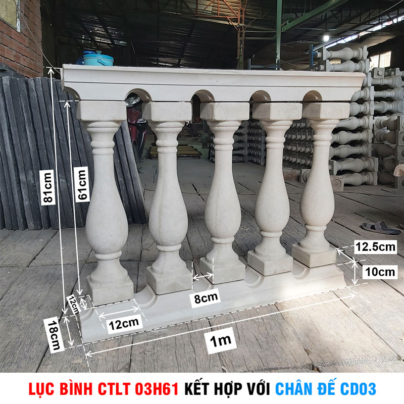 Lục bình CTLT 03H61 kết hợp với chân đế CD03 Lục bình CTLT 03H61 kết hợp với chân đế CD03