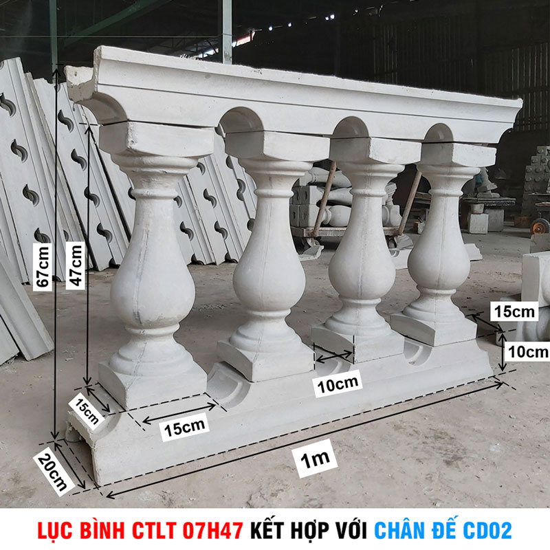 Lục bình CTLT 07H47 kết hợp chân đế CD02 Lục bình CTLT 07H47 kết hợp chân đế CD02