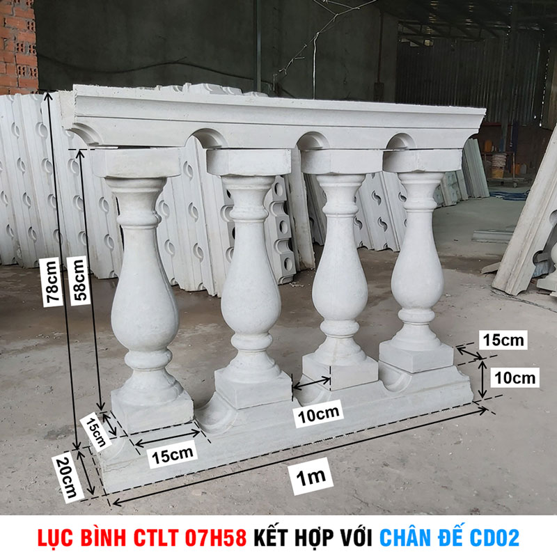 Lục bình CTLT 07H58 kết hợp chân đế CD02 Lục bình CTLT 07H58 kết hợp chân đế CD02