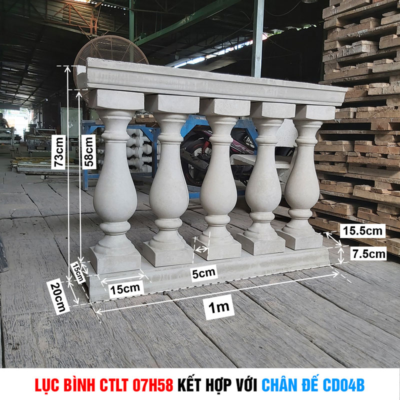 Lục bình CTLT 07H58 kết hợp chân đế CD04B Lục bình CTLT 07H58 kết hợp chân đế CD04B