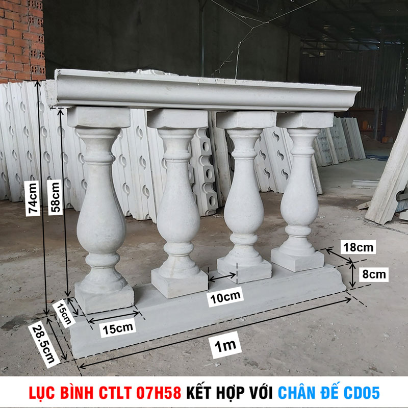 Lục bình CTLT 07H58 kết hợp chân đế CD05 Lục bình CTLT 07H58 kết hợp chân đế CD05