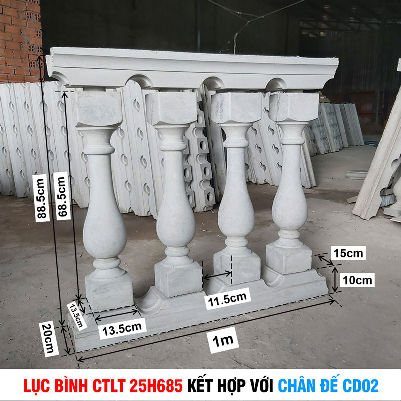 Lục bình CTLT 25H685 kết hợp chân đế CD02 Lục bình CTLT 25H685 kết hợp chân đế CD02