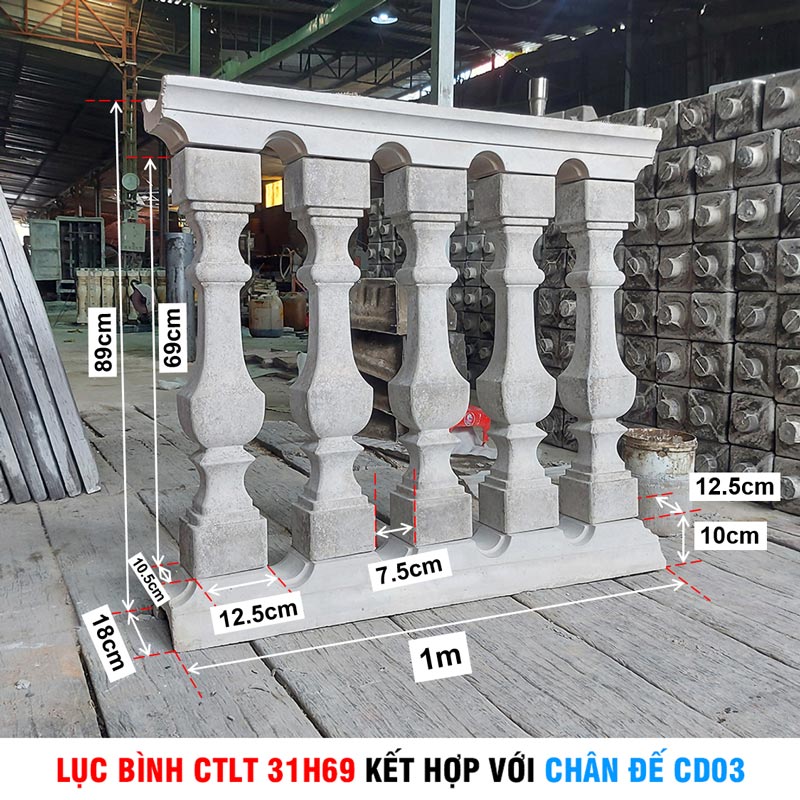 Lục bình CTLT 31H69 kết hợp với chân đế CD03 Lục bình CTLT 31H69 kết hợp với chân đế CD03
