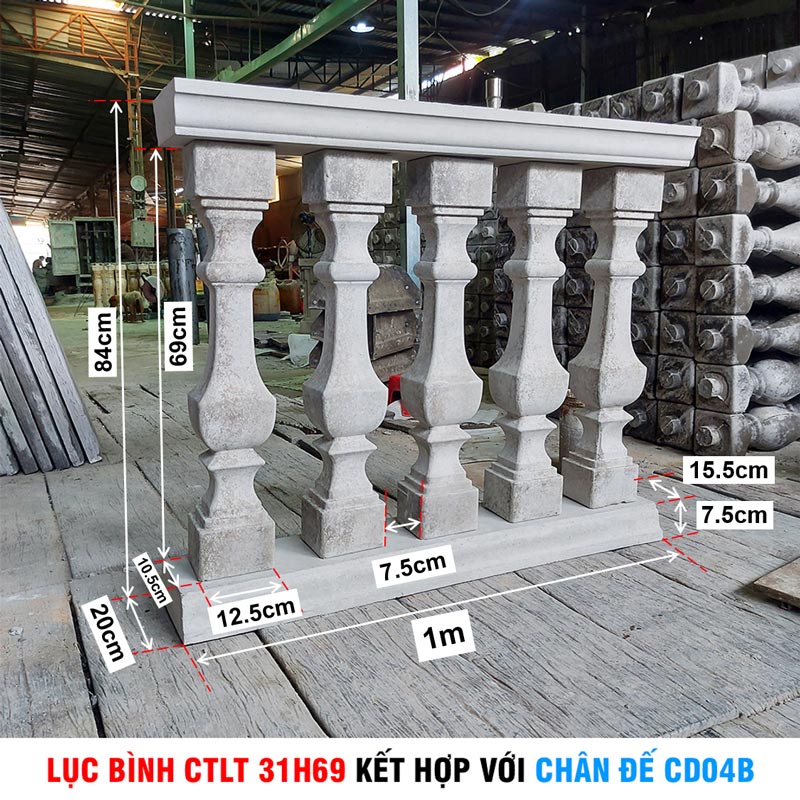 Lục bình CTLT 31H69 kết hợp với chân đế CD04B Lục bình CTLT 31H69 kết hợp với chân đế CD04B