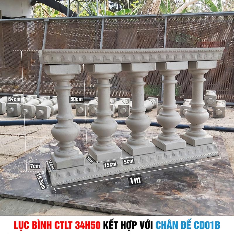Lục bình CTLT 34H50 kết hợp chân đế CD01B Lục bình CTLT 34H50 kết hợp chân đế CD01B
