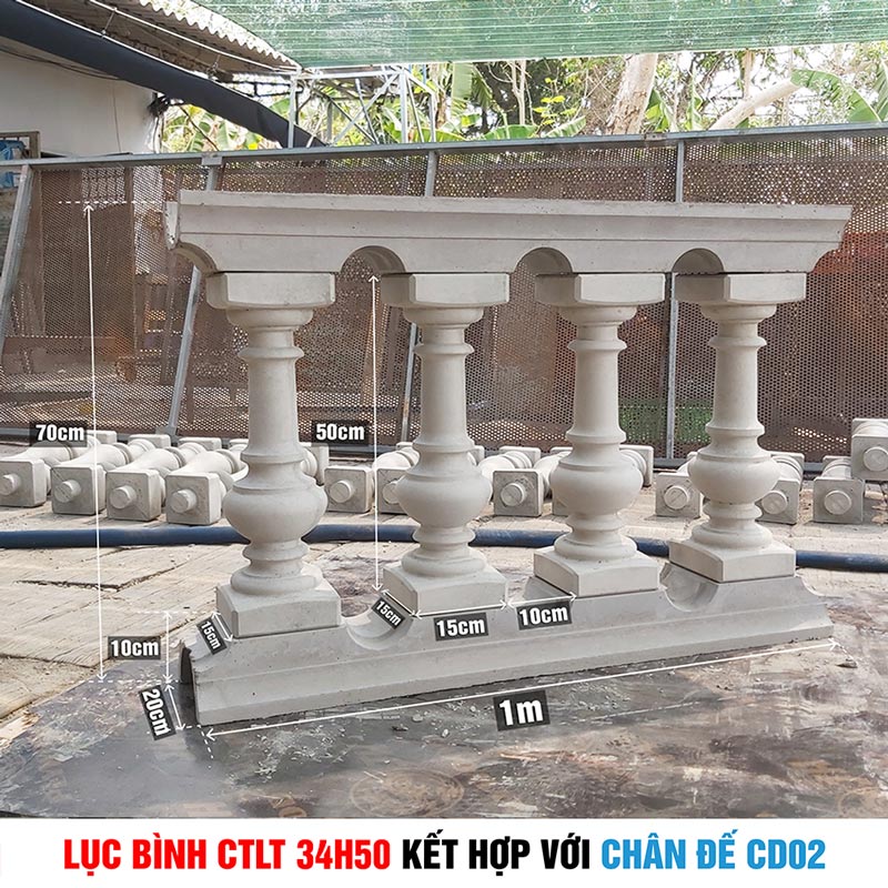 Lục bình CTLT 34H50 kết hợp chân đế CD02 Lục bình CTLT 34H50 kết hợp chân đế CD02