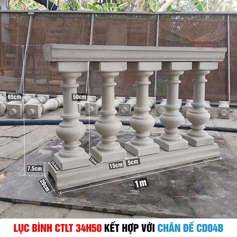 Lục bình CTLT 34H50 kết hợp chân đế CD04B Lục bình CTLT 34H50 kết hợp chân đế CD04B