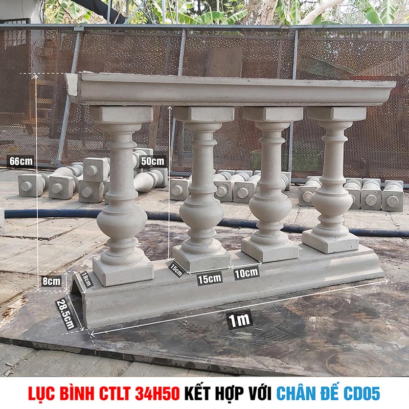 Lục bình CTLT 34H50 kết hợp chân đế CD05 Lục bình CTLT 34H50 kết hợp chân đế CD05