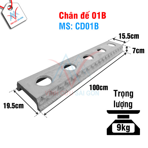 Kích thước của Chân đế 01B (Mã CD01B). Kích thước của Chân đế 01B (Mã CD01B).