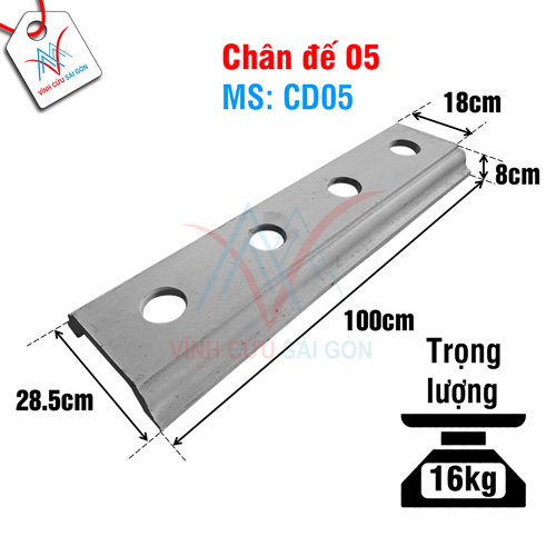Kích thước của Chân đế 05 (Mã CD05).