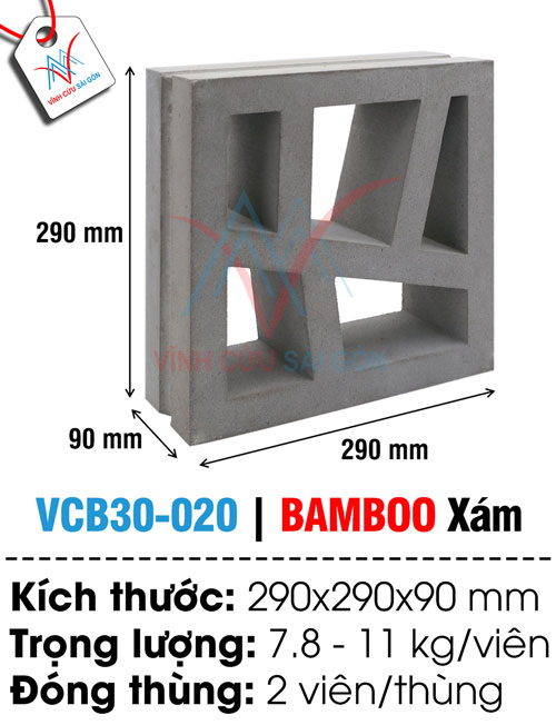 Bông gió VCB30-020 xi măng (290x290x90 mm)