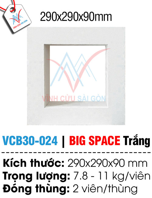 Bông gió VCB30-024 trắng (290x290x90 mm)