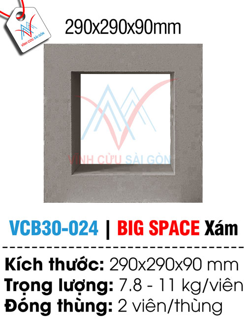 Bông gió VCB30-024 xi măng (290x290x90 mm)