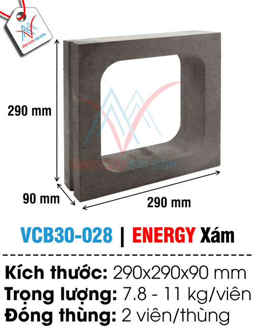 Bông gió VCB30-028 xi măng (290x290x90 mm)