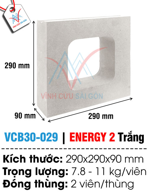 Bông gió VCB30-029 trắng (290x290x90 mm)