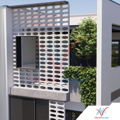 Công trình thực tế sử dụng Bông gió VCBS-027 trắng (390x190x90 mm)