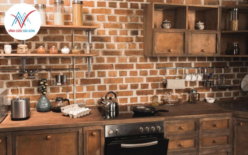 Phòng bếp phong cách Rustic