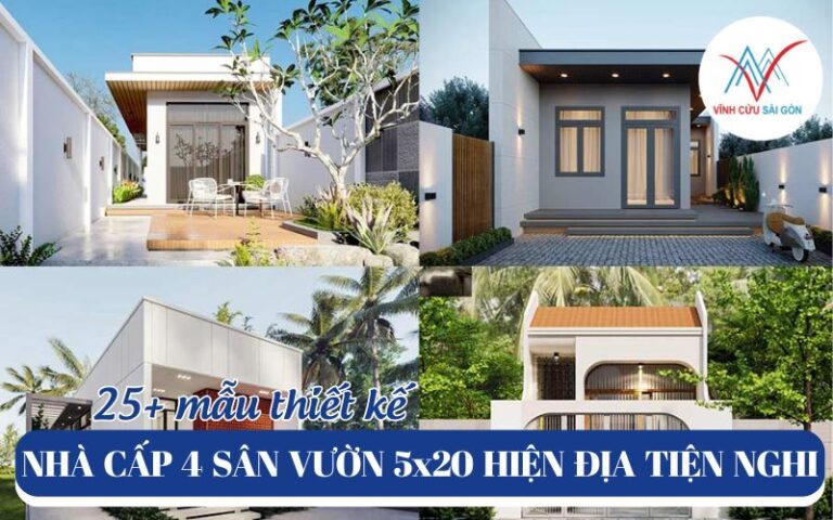 25+ Mẫu thiết kế nhà cấp 4 sân vườn 5x20 đẹp hiện đại, tiện nghi