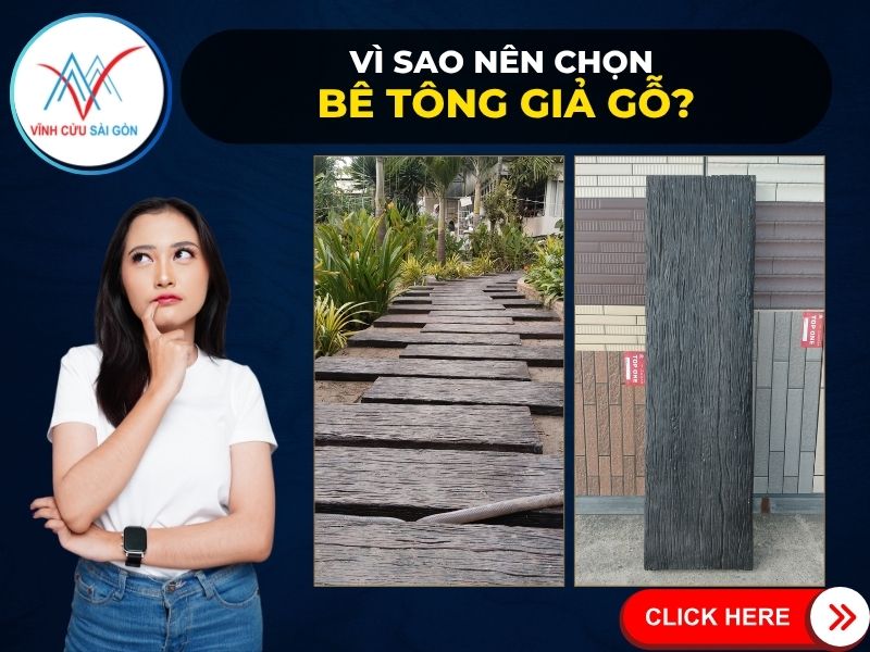 Vì sao nên chọn bê tông giả gỗ?