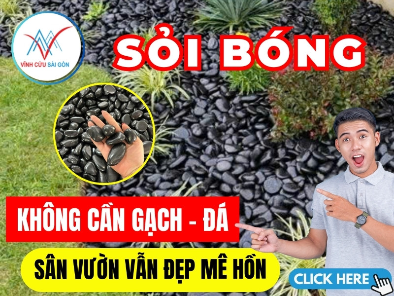 Sỏi bóng trang trí sân vườn