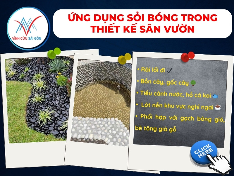 Ứng dụng sỏi bóng trong thiết kế sân vườn