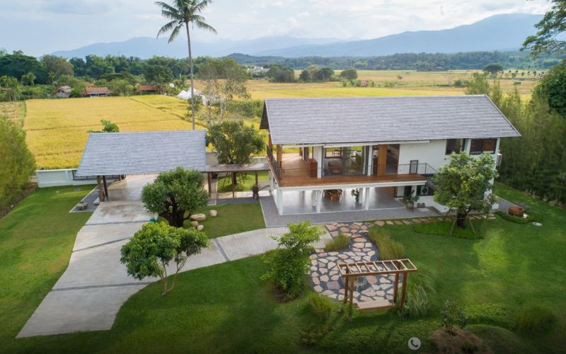 Mẫu nhà vườn 100m2 kiểu nghỉ dưỡng