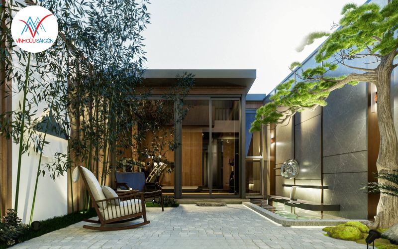 Biệt thự sân vườn mini nhỏ xinh, tối ưu diện tích