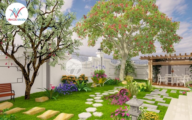 Cân bằng ngũ hành trong tổng thể sân vườn