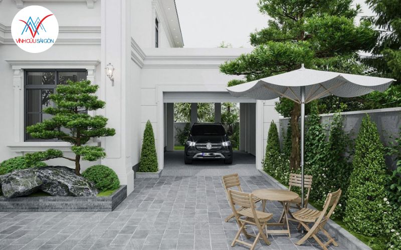 Mẫu nhà vườn 150m2 phong cách tối giản