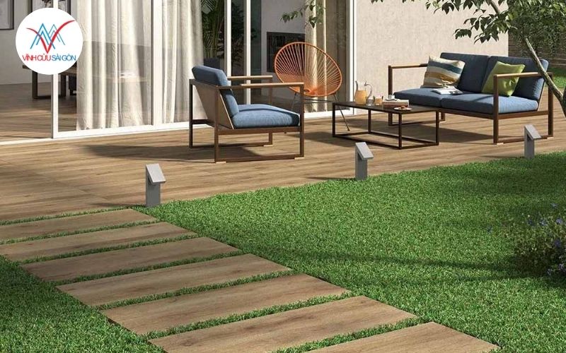 Lối đi sân vườn lát gỗ ngoài trời