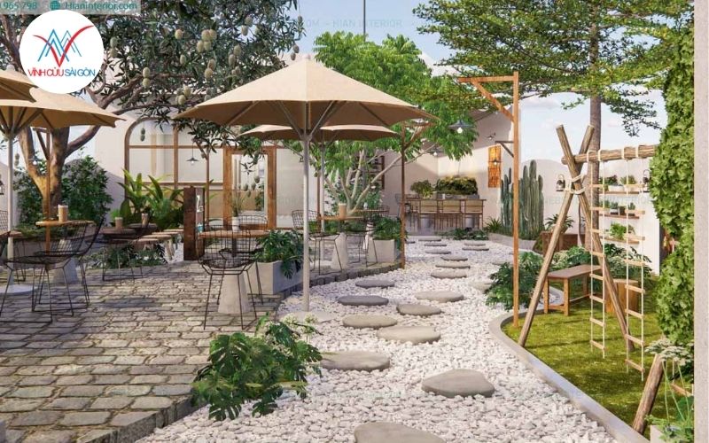 Quán cafe sân vườn mộc mạc Rustic