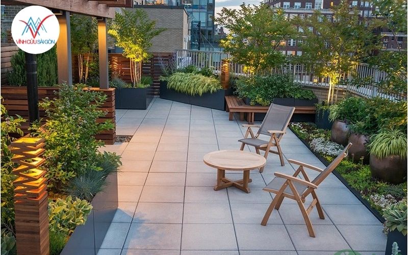 Sân vườn 30m2 phong cách hiện đại tối giản