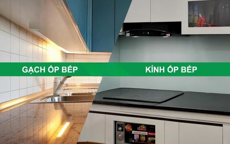 Bếp Nên Ốp Gạch Hay Kính