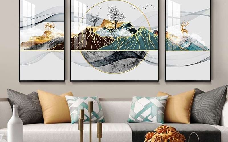 Trang trí phòng khách bằng tranh treo tường